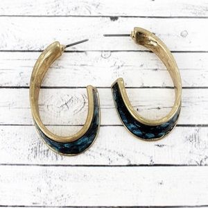 Crave Blue Snakeskin Hoops